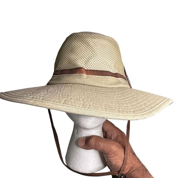 Swiss Tech Performance Gear Unisex Canvas Mesh Safari Hat Beige Size S-M - Picture 4 of 8